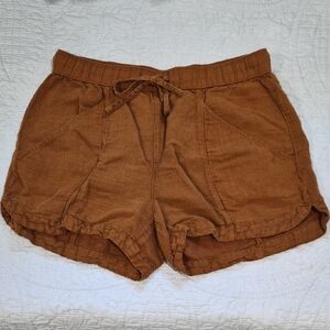 C&C California Burnt Orange/Brown Shorts Linen-Lyocell